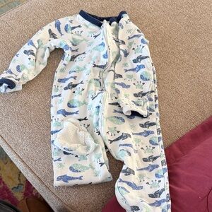 Whale Patterned Kids Footie Pajamas